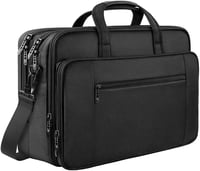 Mancro Üzleti Laptop Táska 17" - Vízálló, Bővíthető Válltáska Férfiaknak és Nőknek - Multifunkciós Notebook Táska Sok Zsebbel - Fekete 1