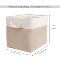 Mangata kutija za pohranu od tkanine 33x38x33 cm kaki bijela za ormar, policu, za odjeću, set od 4 komada 4