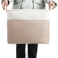 Mangata kutija za pohranu od tkanine 33x38x33 cm kaki bijela za ormar, policu, za odjeću, set od 4 komada 7