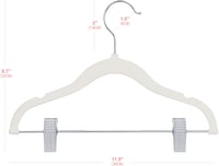 ManGotree 30 cm gyerek bársony ruhaakasztó csúszásmentes 16 db fehér 2