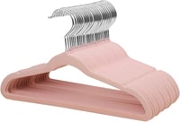 ManGotree 35 cm gyerek ruhaakasztó szett 32 db, forgó horoggal, csúszásmentes filc, rózsaszín 1