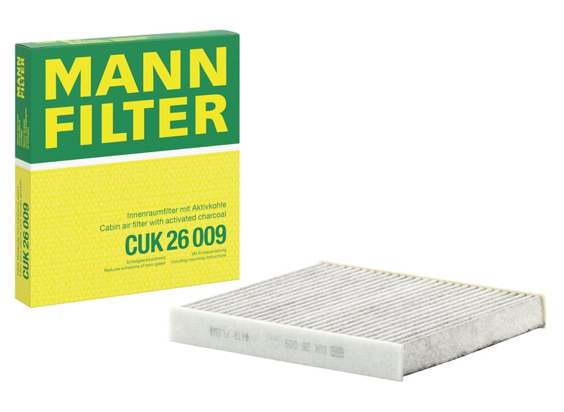 MANN-FILTER CUK 26 009 Peľový filter s aktívnym uhlím – Kabínový vzduchový filter pre osobné a dodávkové automobily