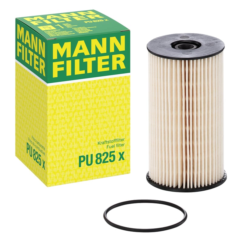 Palivový filter MANN-FILTER PU 825 X s tesnením – pre osobné a dodávkové automobily, čierny
