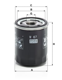 Olejový filter MANN-FILTER W 67 pre osobné a dodávkové automobily 3