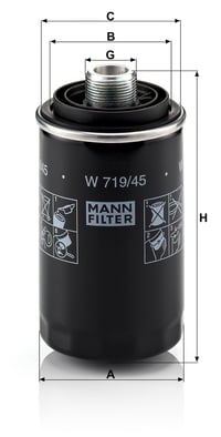 Olejový filter MANN-FILTER W 719/45 – pre osobné a ľahké úžitkové vozidlá 3