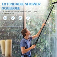 Mannicix 120 cm teleszkópos zuhany- és ablakkaparó, 2 az 1-ben vízlehúzó 4