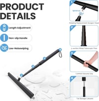 Mannicix 120 cm teleszkópos zuhany- és ablakkaparó, 2 az 1-ben vízlehúzó 3