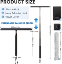Mannicix 120 cm teleszkópos zuhany- és ablakkaparó, 2 az 1-ben vízlehúzó 2