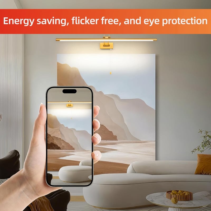 MantoLite LED Tükörlámpa 90 cm Réz - 16W, 3000K Meleg Fehér Fény, IP44 Vízálló, Húzókapcsolós Fürdőszobai Fali Világítás, 270° Állítható