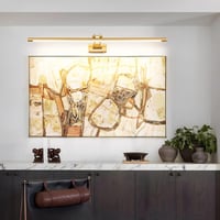 MantoLite LED Tükörlámpa 90 cm Réz - 16W, 3000K Meleg Fehér Fény, IP44 Vízálló, Húzókapcsolós Fürdőszobai Fali Világítás, 270° Állítható 2