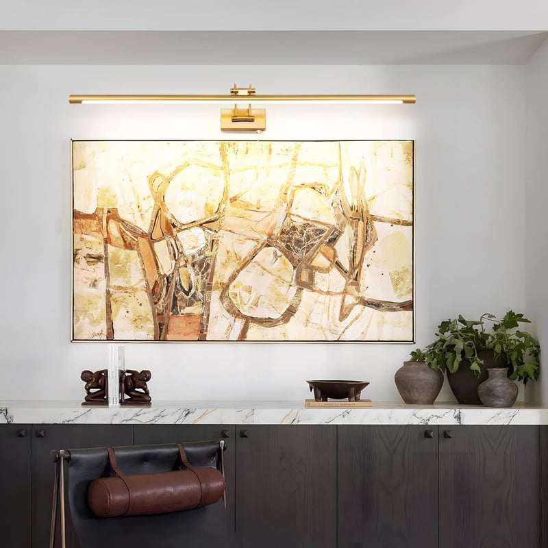 MantoLite LED Tükörlámpa 90 cm Réz - 16W, 3000K Meleg Fehér Fény, IP44 Vízálló, Húzókapcsolós Fürdőszobai Fali Világítás, 270° Állítható