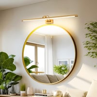 MantoLite LED Tükörlámpa 90 cm Réz - 16W, 3000K Meleg Fehér Fény, IP44 Vízálló, Húzókapcsolós Fürdőszobai Fali Világítás, 270° Állítható 3