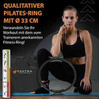 MANTRA SPORTS Pilates Gyűrű - Otthoni Fitness Eszköz Medencefenék Edzéshez, Comb és Csípő Erősítéshez, Férfiaknak és Nőknek, 35,5 cm, Hordoz 2