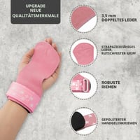 MANUEKLEAR Chingă dublă din piele pentru îmbunătățirea prizei în haltere și antrenamentul de forță - Chingă de antrenament premium pentru ridicări de mare greutate 2