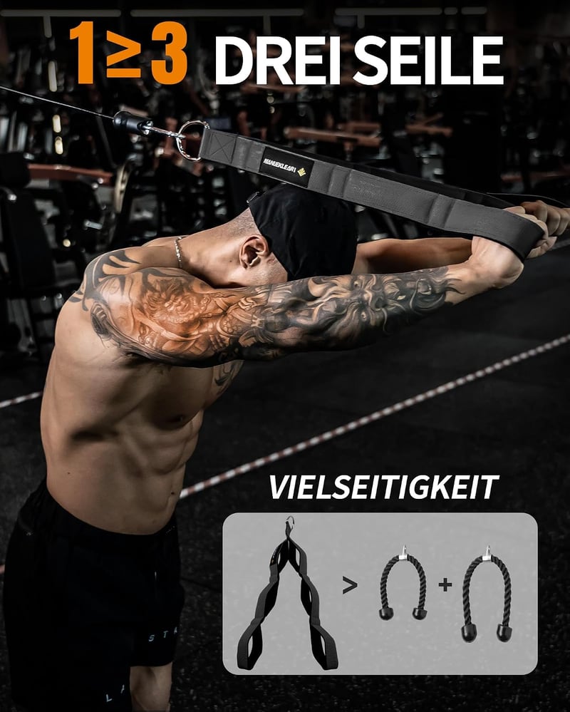 MANUEKLEAR Triceps Kötél Kábel Adapter Nagyobb Mozgástartománnyal