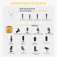 Mikrofónové rameno MAONO BA20 biele – nastaviteľné kovové rameno na podcasty, hranie hier a streamovanie, so stolovým držiakom a 3/8"-5/8" adaptérom, maximálna nosnosť 1 kg 4