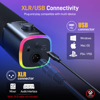 Microfon Gaming MAONO PD100XS XLR/USB pentru PC, Microfon Dinamic pentru Streamer și Podcast, Reducerea Zgomotului, Funcție Mute, Control Volum, RGB, Braț Microfon, Negru 3