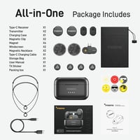 MAONO Wave T5 vezeték nélküli csíptetős mikrofon USB-C, 48 kHz/24 bit, 300 m hatótáv 7