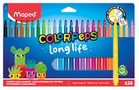 Set carioci Maped Color Pep's Long Life – 24 bucăți, lavabile, culori vii, pentru școală 1