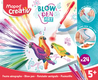 Maped Creativ Blow Pen Art súprava fúkacích fixiek s farebnými fixkami a tryskou, na kreatívne kreslenie pre deti od 5 rokov — 22-dielna súprava 3