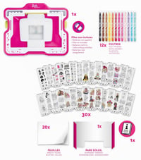 Masă de Desen Luminoasă Maped Creative Lumi'Board Barbie - 250 Motive Barbie, 30 de Coli, de la 5 Ani 6