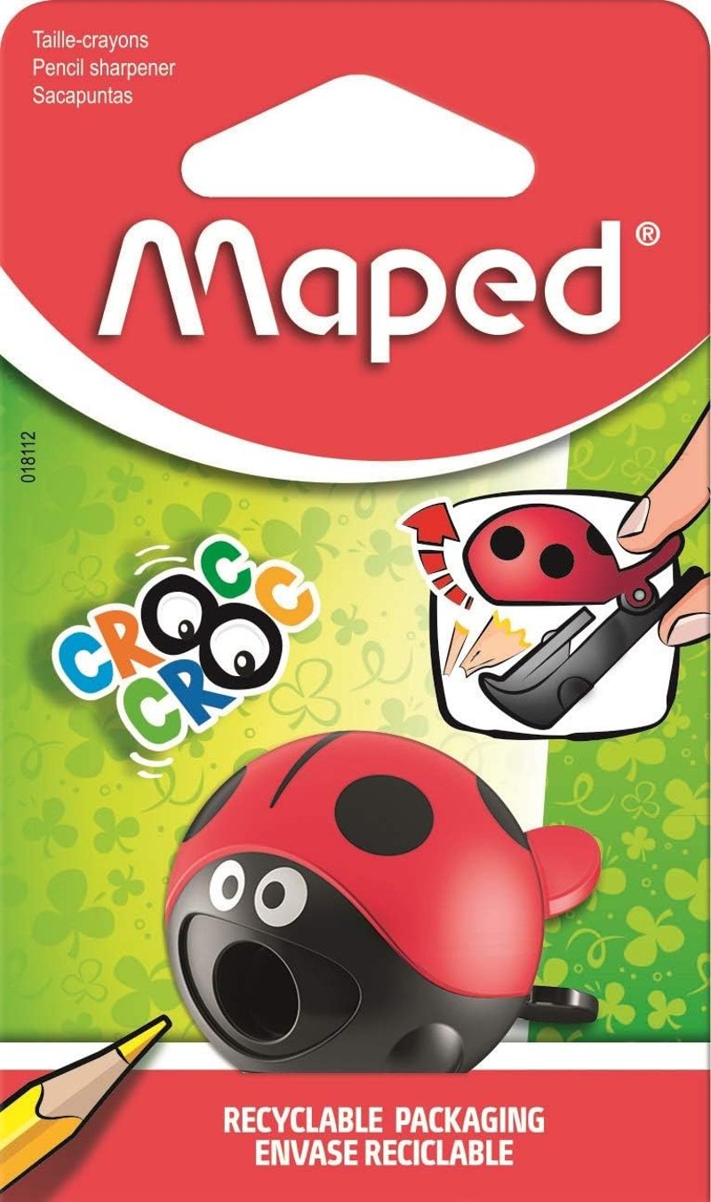 Maped Croc Easy katicabogár ceruzahegyező tárolódobozzal, vékony ceruzákhoz