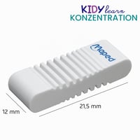 Školská súprava Maped Kidy Learn Concentration, 4-dielna, fialová – 20 cm pravítko, strúhadlo, guma, grafitová ceruzka so senzorickým hrotom 6