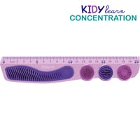 Školská súprava Maped Kidy Learn Concentration, 4-dielna, fialová – 20 cm pravítko, strúhadlo, guma, grafitová ceruzka so senzorickým hrotom 2