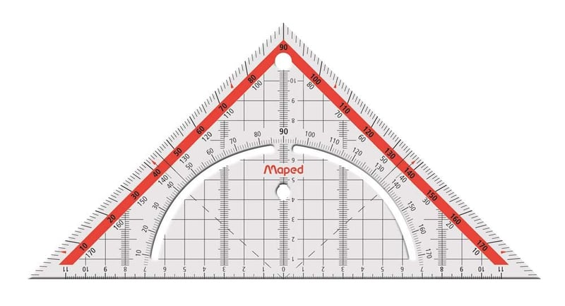 Echer Geometric Maped M028700 cu mâner, 26 cm, 1 bucată