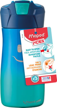 Sticlă pentru copii Maped Picnik Concept din oțel inoxidabil, 430 ml, albastru, anti-scurgere, ușor de curățat 4