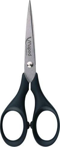 Foarfecă de precizie Maped 13 cm cu lamă din oțel inoxidabil și capac de protecție negru, vârf ascuțit 1