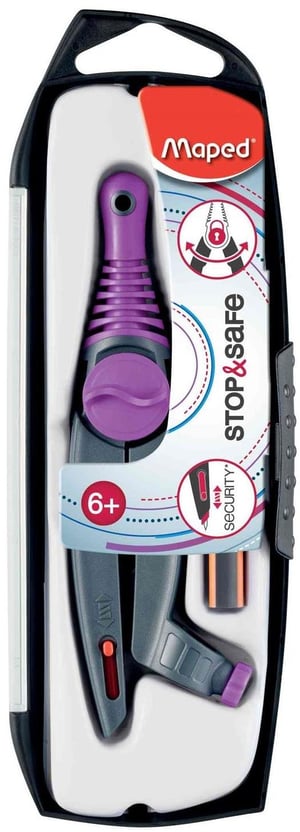 Compas Maped Stop and Safe 192611 cu adaptor, instrument de desen pentru școală