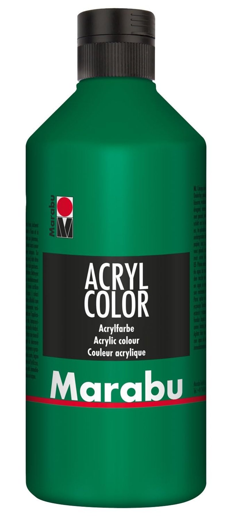 Marabu Acryl Color akrilna boja - Saftgrün (travnato zelena), 500 ml, na bazi vode, brzo se suši, vodootporna, nanosi se kistom ili spužvicom, za platno