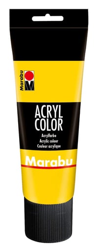 Akrylová farba Marabu Acryl Color – žltá, 225 ml – na vodnej báze, rýchloschnúca, vodoodolná, vhodná na nanášanie štetcom a špongiou, na plátno, papier 1
