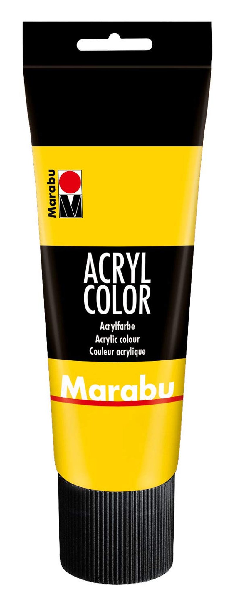 Akrylová farba Marabu Acryl Color – žltá, 225 ml – na vodnej báze, rýchloschnúca, vodoodolná, vhodná na nanášanie štetcom a špongiou, na plátno, papier