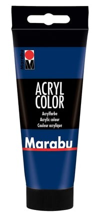 Akrylová farba Marabu Acryl Color – tmavomodrá, 100 ml – na vodnej báze, rýchloschnúca, svetlostála a vodoodolná, vhodná na použitie so štetcom aj špongiou 1