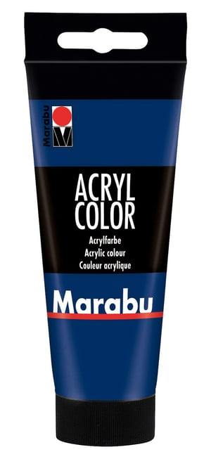 Marabu Acryl Color akrilna boja tamnoplava 100 ml, na bazi vode, brzo se suši, otporna na svjetlost, vodootporna, za korištenje kistom i spužvicom na platnu