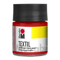 Marabu textilná farba na svetlé tkaniny, červená, 50 ml, vodou riediteľná farba, prateľná do 60 °C, fixácia žehlením alebo v rúre 1