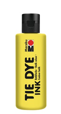 Cerneală pentru batik Marabu Tie Dye, Galben, 80 ml, pe bază de apă, vopsea textilă vegană pentru materiale deschise la culoare, cu un conținut de până la 20% fibre sintetice 1