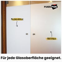 Folie pentru geam MARAPON, aspect sticlă mată, opacă, 0,60 x 2 m - Folie autoadezivă pentru protecția intimității - Pentru baie, bucătărie, birou 4