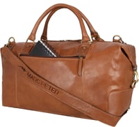Marc Peter Wax Tan Bőr Utazótáska Férfiaknak Hétvégi Weekender Duffel Bag Nagy XL 5