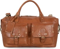Marc Peter Wax Tan Bőr Utazótáska Férfiaknak Hétvégi Weekender Duffel Bag Nagy XL 8