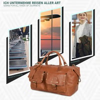 Marc Peter Wax Tan Bőr Utazótáska Férfiaknak Hétvégi Weekender Duffel Bag Nagy XL 9
