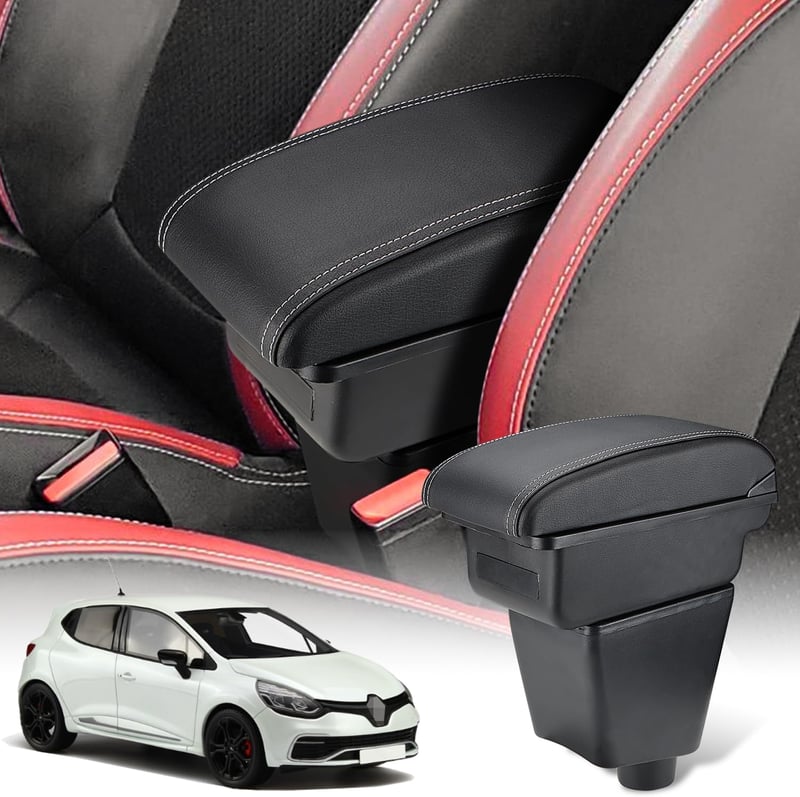 MARCHFA Clio 4 Captur Középkonzol Kartámasz Fehér Műbőr Tárolódoboz