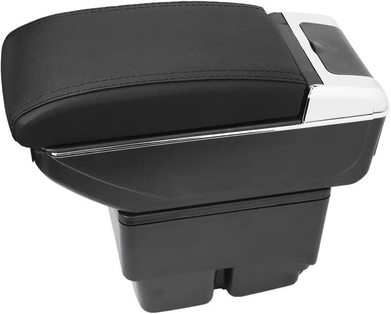 MARCHFA Fiesta MK7 2009-2017 kartámosztó tároló USB töltőporttal – fekete varrással