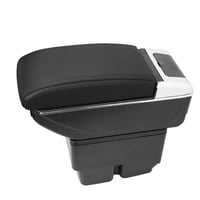 Opierka na ruku do auta FORD FIESTA MK7 2009-2017 s USB nabíjacím portom – čierne prešívanie 1