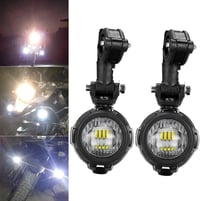 MARCHFA LED Motorkerékpár Kiegészítő Fényszóró 40W 3000lm - Vízálló Ködlámpa Védőráccsal, BMW Honda Yamaha Kompatibilis, 6000K Fehér 1