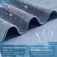 Chladiaca deka Marchpower Arc-Chill 3.0 s chladiacimi vláknami Q-Max>0,5, obojstranná letná deka 2 v 1, deka na pohovku, cestovná deka, 200x220 cm, modrá 3