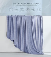 Chladiaca deka Marchpower Arc-Chill 3.0 s chladiacimi vláknami Q-Max>0,5, obojstranná letná deka 2 v 1, deka na pohovku, cestovná deka, 200x220 cm, modrá 7