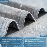 Chladiaca deka Marchpower sivá 150x200 cm, obojstranná letná deka 2 v 1 3